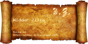 Widder Zilia névjegykártya